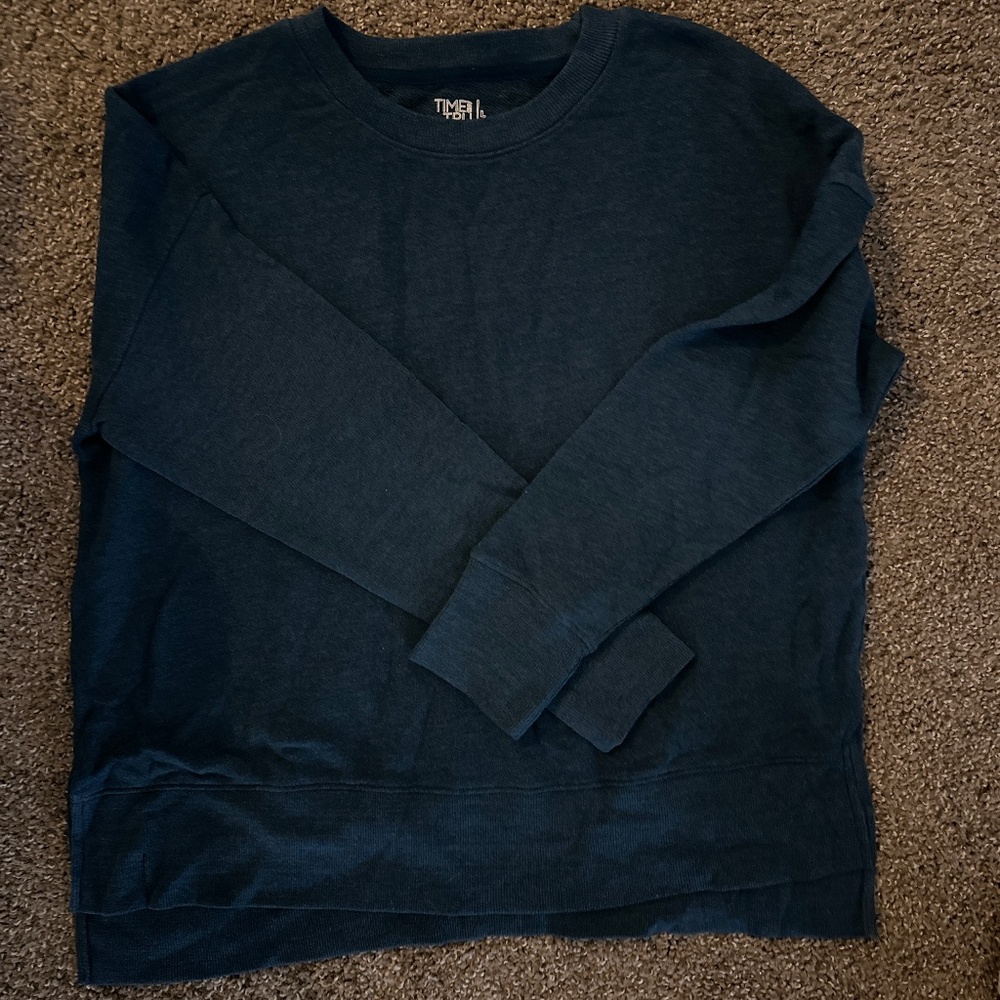 Triple and TRU large blue sweater NWOT